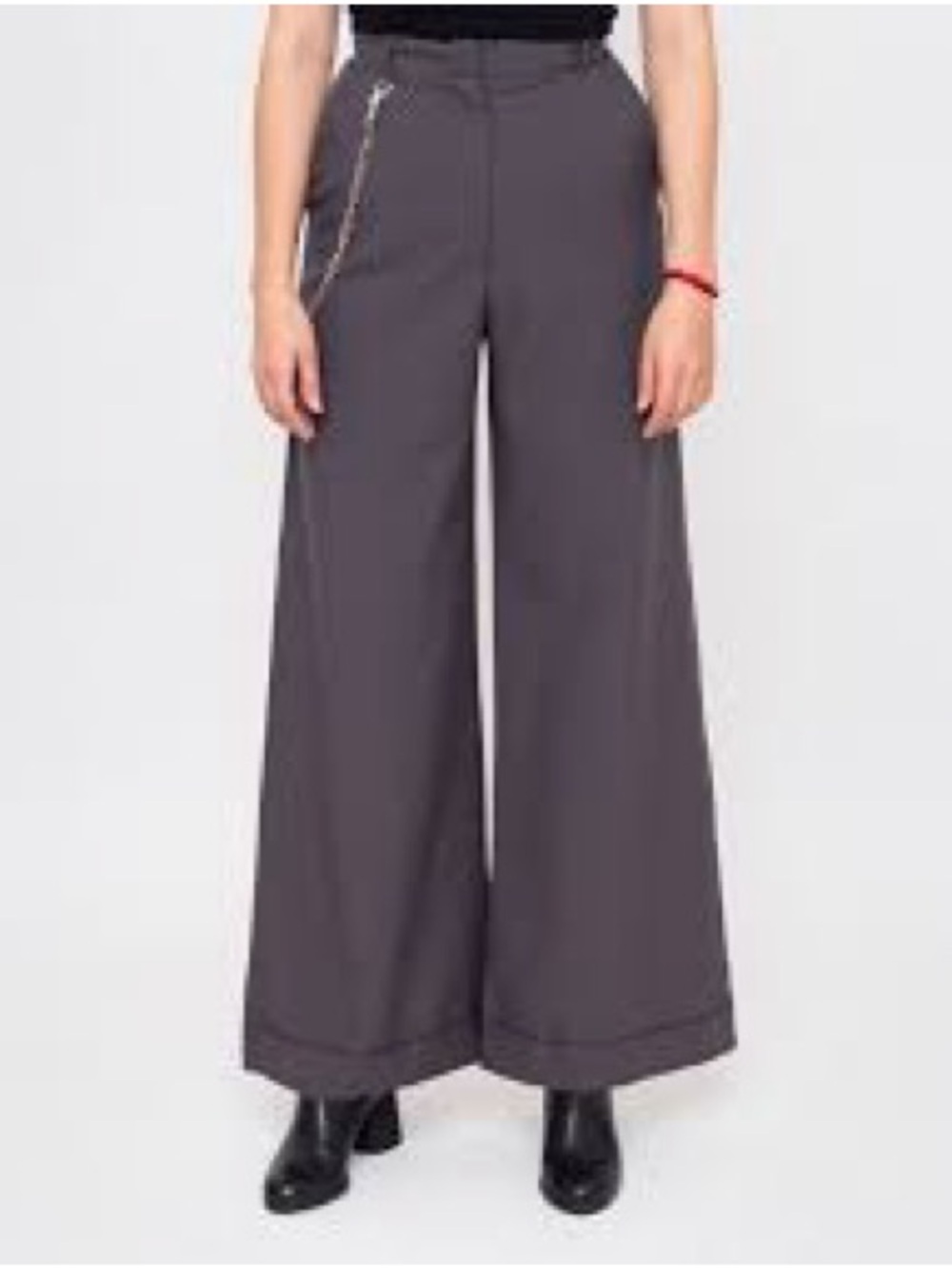 The Ragged Priest Wide Leg Trouser Pants with Chain Loops Goth Punk L